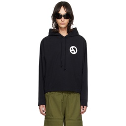 Black Relaxed Fit Hoodie 241129M204018