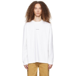 White Printed Long Sleeve T Shirt 241129M213045