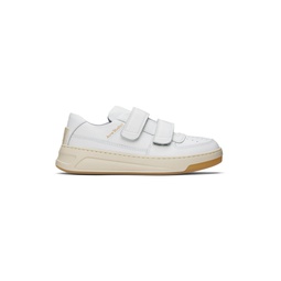 White Velcro Strap Sneakers 241129M237000