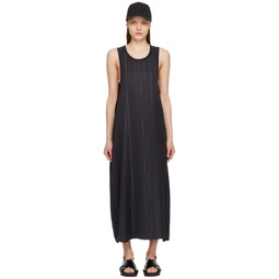 Black Asymmetric Maxi Dress 241138F055001