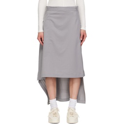 Gray Refined Woven Maxi Skirt 241138F093001