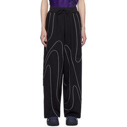 Black Piped Track Pants 241138M190010