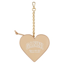 Beige Funny Heart Coin Pouch 241144F038000