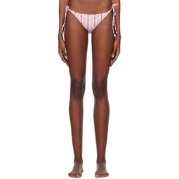 White   Pink Printed Bikini Bottom 241144F105004