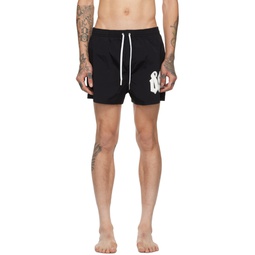 Black Printed Swim Shorts 241148M208003
