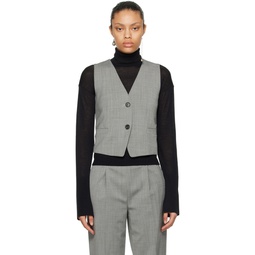 Gray   Black Cutout Vest 241154F068000