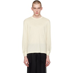 Off White Curved Sleeve Sweater 241154M201006