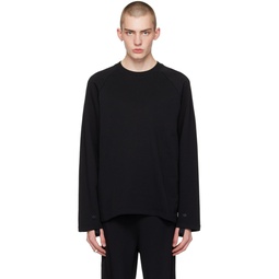 Black Raglan Sleeve Sweatshirt 241154M204003