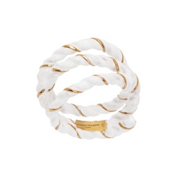 Gold   White Twisted Wire Ring 241168F011001