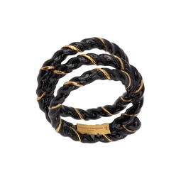 Gold   Black Twisted Wire Ring 241168F011002