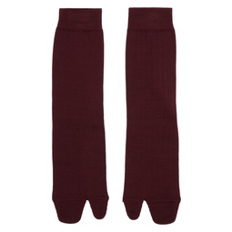 Burgundy Bootleg Socks 241168F076003