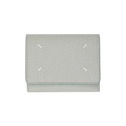 Gray Four Stitches Wallet 241168M161002