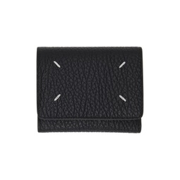 Black Four Stitches Wallet 241168M161004