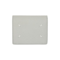 Gray Four Stitches Wallet 241168M161006