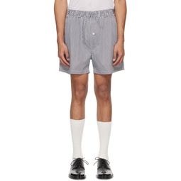 Black   White Striped Shorts 241168M193002