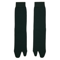 Green Bootleg Socks 241168M220012