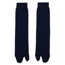 Navy Bootleg Socks 241168M220013