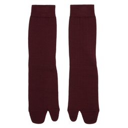 Burgundy Bootleg Socks 241168M220014