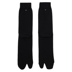 Black Bootleg Socks 241168M220020