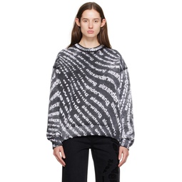 Black   White Printed Sweater 241187F096000