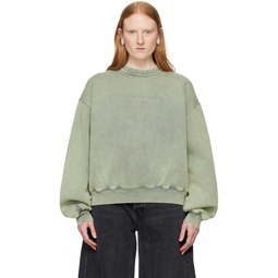 Green Embossed Sweatshirt 241187F098000