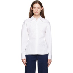 White Paneled Shirt 241187F109002