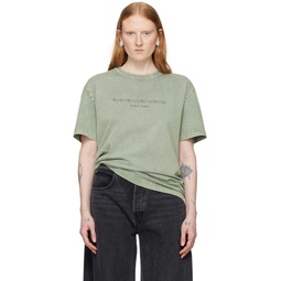 Green Embossed T Shirt 241187F110026