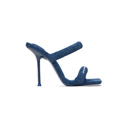 Blue Julie 105mm Denim Tubular Heeled Sandals 241187F125011