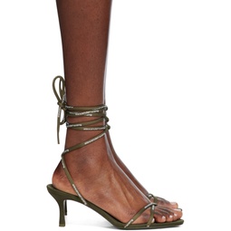 Khaki Helix 65 Strappy Mid Heeled Sandals 241187F125019