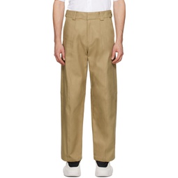 Beige Tailored Trousers 241187M191001