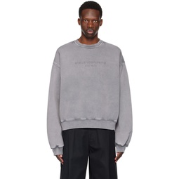 Gray Embossed Sweatshirt 241187M204003