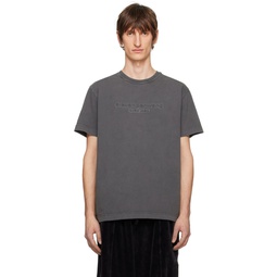 Gray Embossed T Shirt 241187M213000