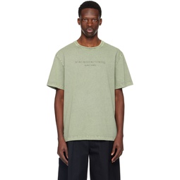 Green Embossed T Shirt 241187M213003