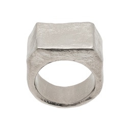 Silver Metal Chiseled Ring 241188F024022