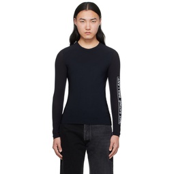 Black Paneled Long Sleeve T Shirt 241188M213037