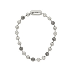 Silver Monogram Ball Chain Necklace 241190F023001