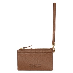 Brown The Leather Top Zip Wristlet Wallet 241190F040044