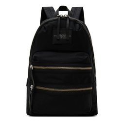 Black The Biker Nylon Large Backpack 241190F042005