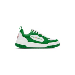 Green   White Court Sneakers 241195F128003