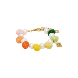 Gold   Multicolor Shell   Pearl Bracelet 241195M142004