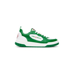 Green   White The Court Sneakers 241195M237013