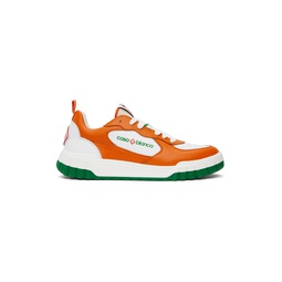Orange   White The Court Sneakers 241195M237015