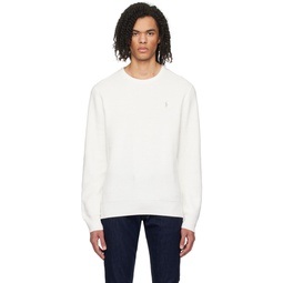Off White Textured Sweater 241213M201001