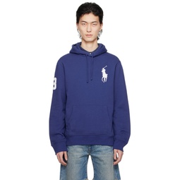 Blue Embroidered Hoodie 241213M204014
