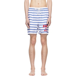 Blue   White Traveler Swim Shorts 241213M208007