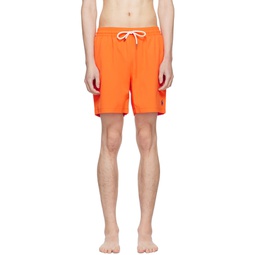 Orange Traveler Swim Shorts 241213M208013