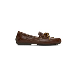 Tan Roberts Leather Driver Loafers 241213M231003