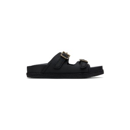 Black Turbach Leather Sandals 241213M234001