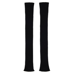 Black Rasato Knit Arm Warmers 241232F012001