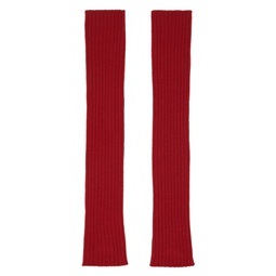 Red Rasato Knit Arm Warmers 241232F012002